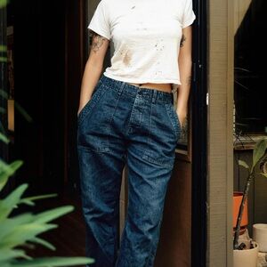 imogene + willie Blake military trouser in washed indigo